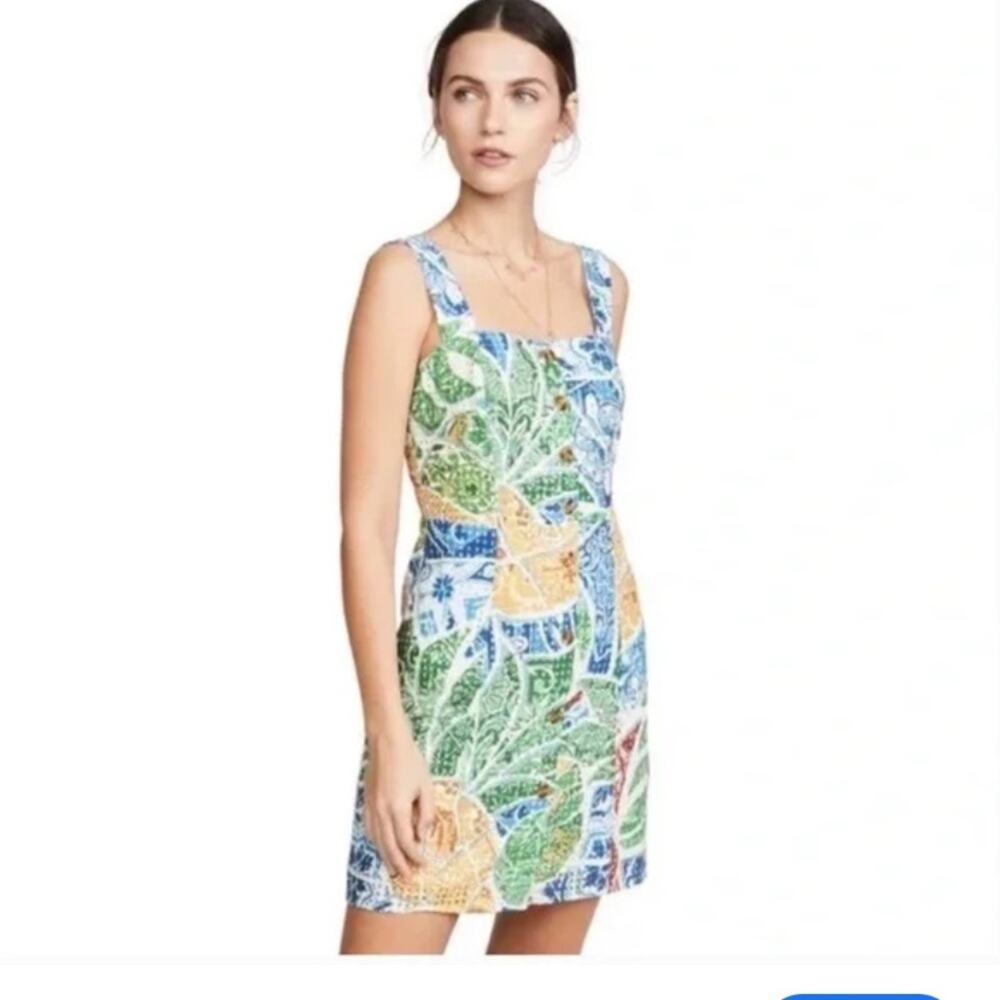 Farm Rio size medium tropical tile mini dress Colorful Patterned